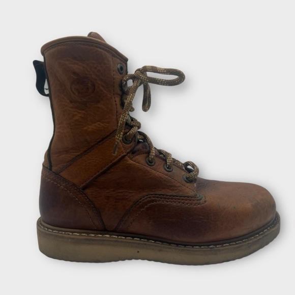 Georgia Boot Other - Georgia Wedge Work Boots Mens Size 9 W Barracuda Gold Leather G8152 Good Cond!